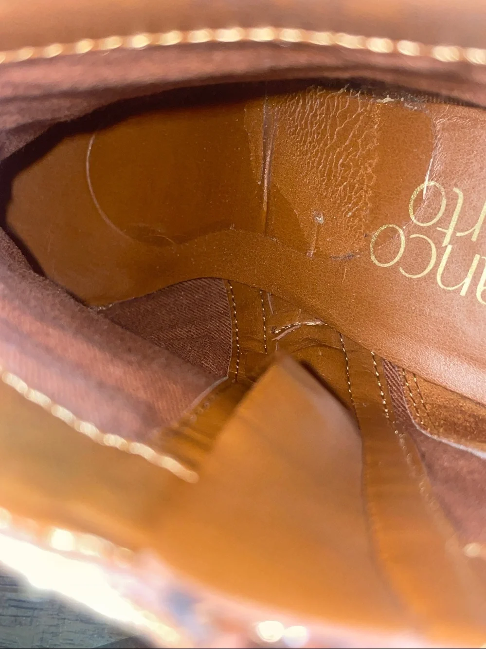 Franco Sarto Tan Leather Western Bootie Size 6.5